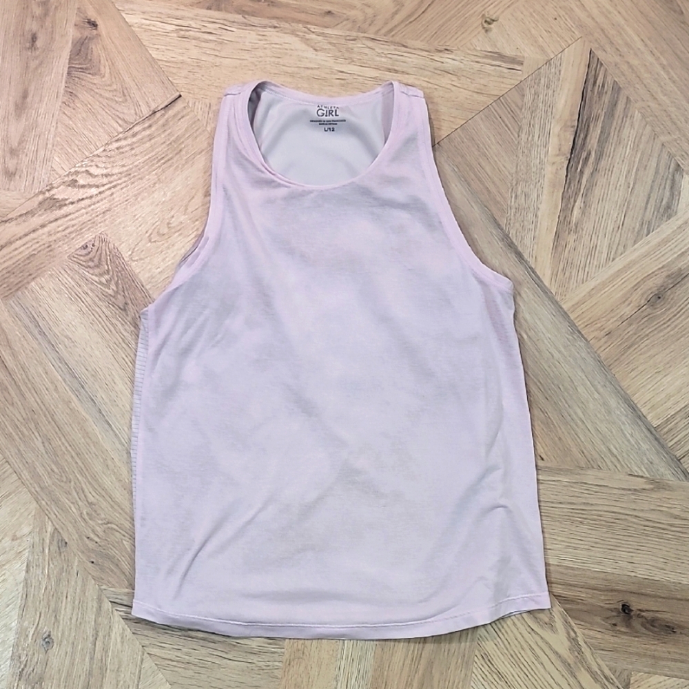 Athleta Girl Light Pink Camo Sleeveless Top L/12